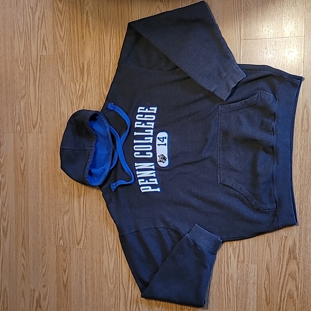 Ouray Penn College Mens Gray  Sweatshirt Hoodie Size Large